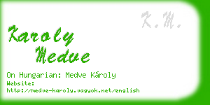 karoly medve business card